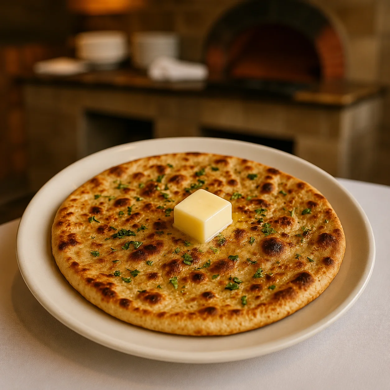Aloo Paratha at New Asian Village West Edmonton - whole wheat flatbread stuffed with spiced potato