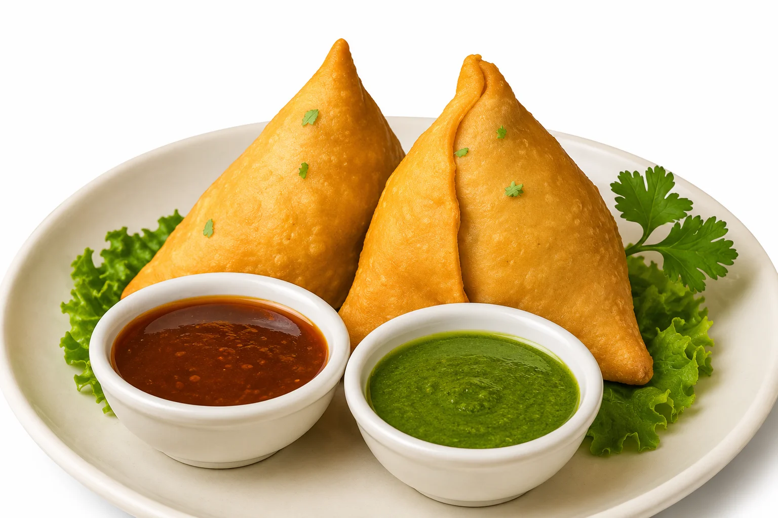 Vegetable Samosa at New Asian Village West Edmonton - crispy pastry with potato and pea filling